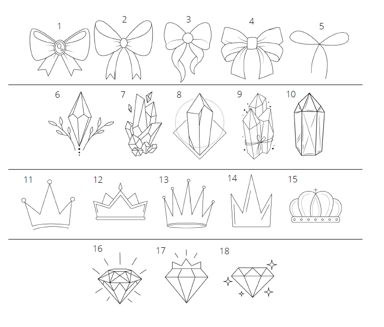 Diamonds Crowns and Bows